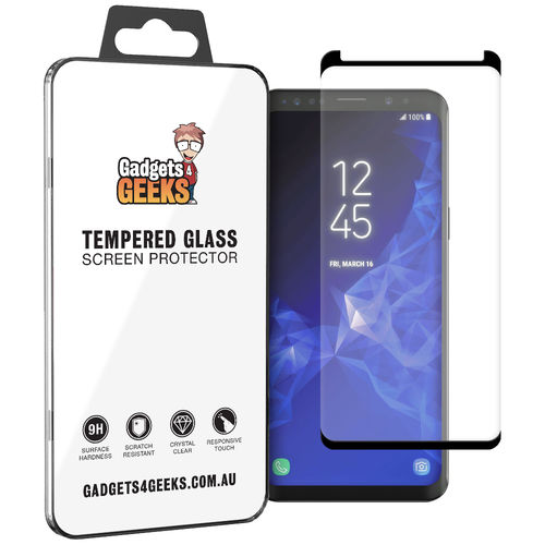 9H Tempered Glass Screen Protector (Case Ready) for Samsung Galaxy S9 (Black)